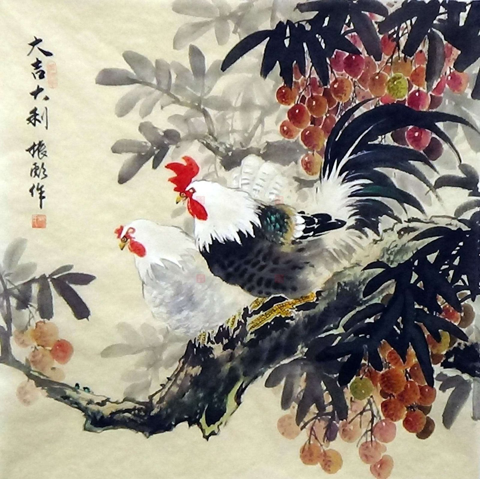 國畫寫意花鳥- 藝流畫室-林振彪藝廊國畫水墨工筆原創畫作拍賣販售